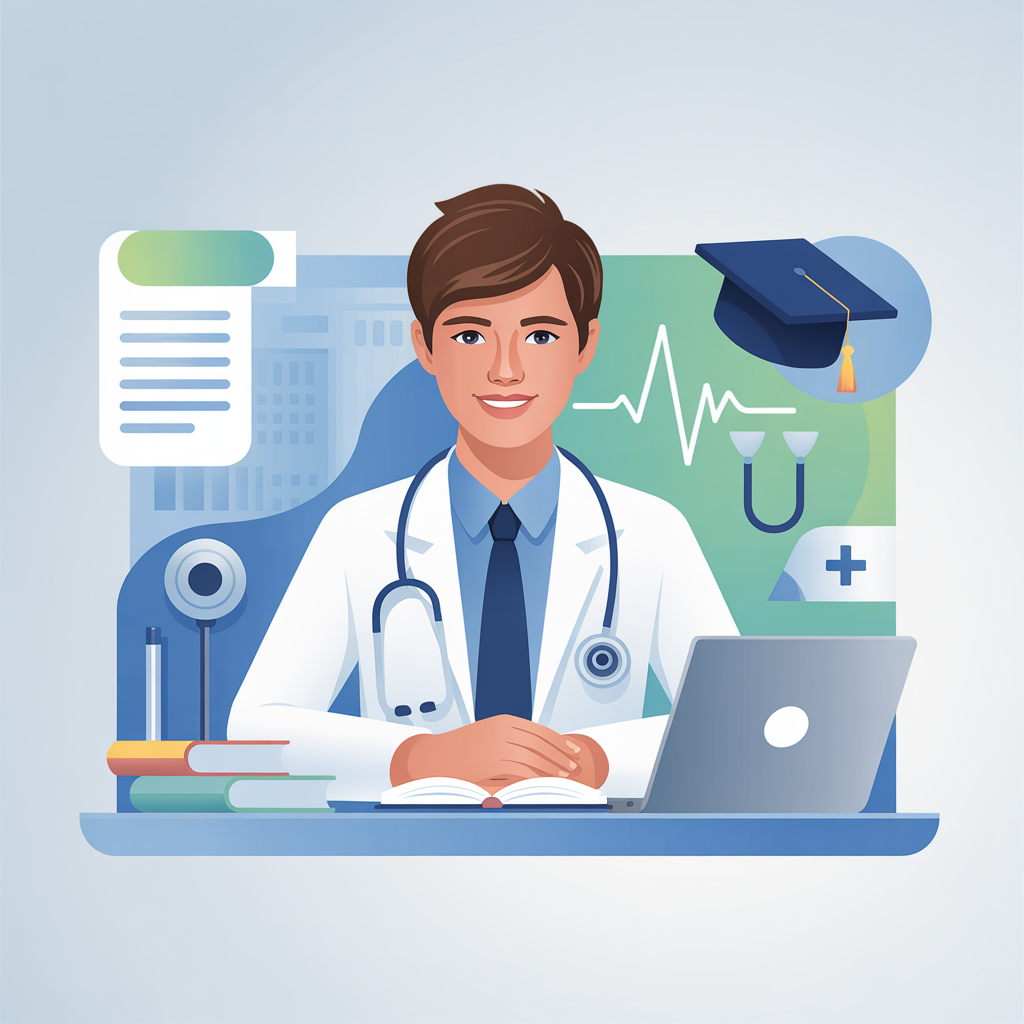 Medical professional with stethoscope and laptop - NEET PG counselling guidance